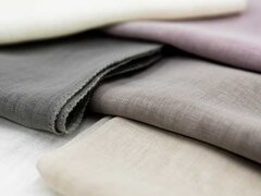 Perdea din in sintetic borangic simplu, ivory